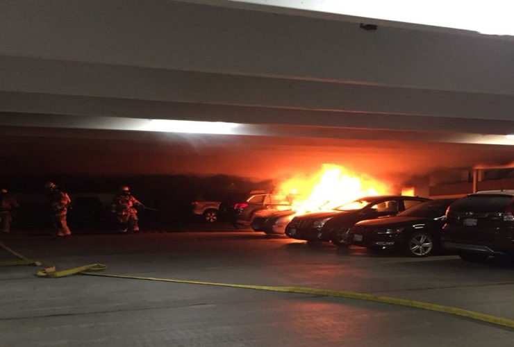 Parcheggi sotterranei. Rischi di perdere l'auto. Gli incendi delle auto elettriche sono devastanti. (Web)